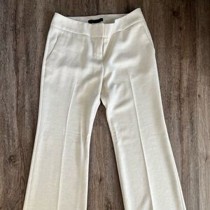 Wide Leg White Linen Type Dress Pants (Size 6)